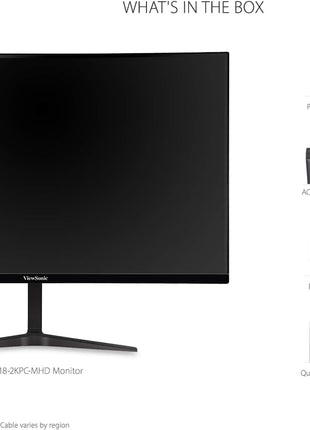 ViewSonic VX2718-2KPC-MHD 27 Inch Curved 1440p 1ms 180Hz Gaming Monitor with FreeSync Premium, Eye Care, HDMI and Display Port