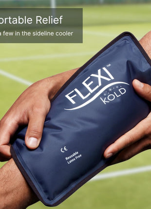 FlexiKold Gel Soft Flexible Ice Packs for Injuries - Reusable Freezer Cold Pack, Cold Compress & Cooling Gel Pad for Face, Shoulder, Hip, Leg, Arm, Ankle & Foot Injury - Medium - 7.5 inch x 11.5 inch