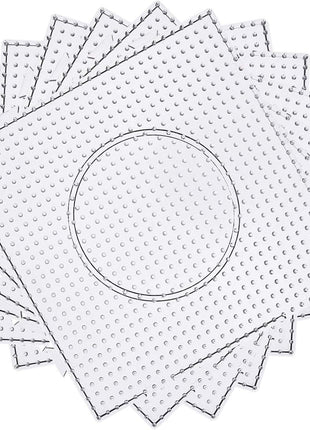H&W 4PCS 5mm Fuse Beads Boards, Large Clear Pegboards Kits, with Gift 4 Lroning Paper (WA3-Z1)