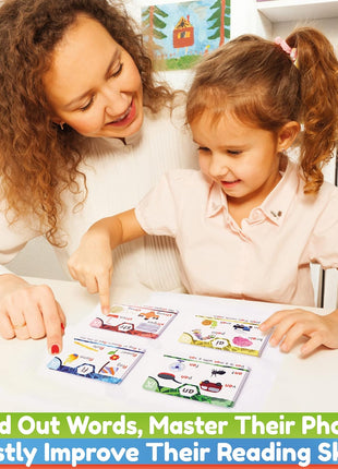 Phonics Flash Cards - Learn to Read in 20 Phonic Stages - Education for Kids Ages 4-8 Kindergarten 1st 2nd Grade