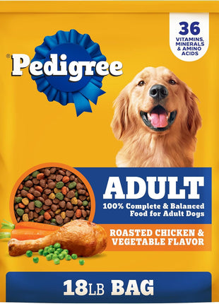 Pedigree Adult Dry Dog Food, Complete Nutrition, Grilled Steak & Vegetable Flavor, 18 lb. Bag