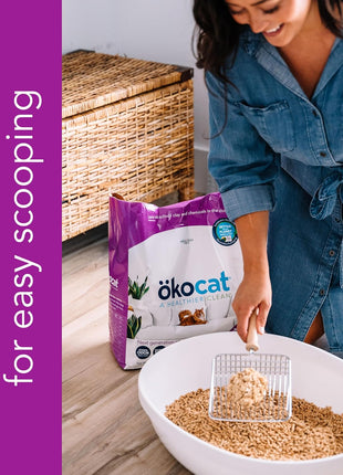 ökocat Less Mess Low Tracking Wood Clumping Cat Litter Mini- Pellets, Unscented, 14.8 pounds - Natural Ingredients, Stops Odor, Clumps Solid, 99% Dust Free, Great for Long-Hair Breeds, All Cats