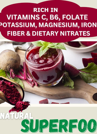 Chérie Sweet Heart Organic Beet Root Powder – Raw, Non-GMO, 1 LB – Natural Energy Boost, Supports Circulation, Detox, & Heart Health – Vegan, Gluten-Free