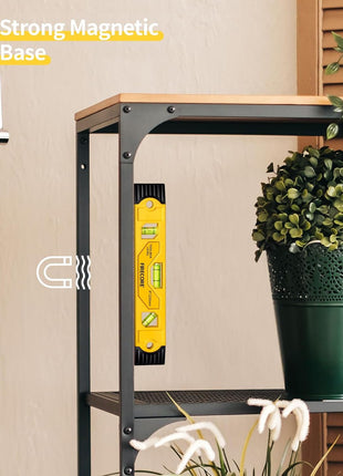Torpedo Level Magnetic, Firecore 9 Inch Shockproof Small Leveler Tool with 3 Bubble Spirit Level 45 90 180 Degree, Construction Levelers for Hanging Pictures Install Shelf Home Renovation