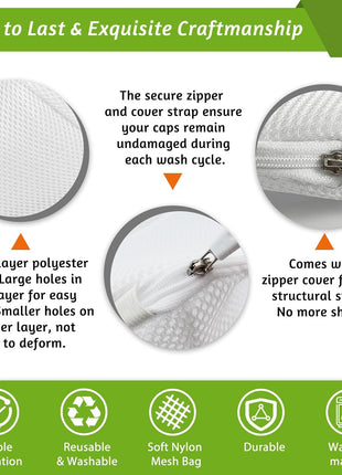 Eiito Hat Washer Cage Hats Cleaner, Hat Washer for baseball caps for Washing Machine or Dishwasher, Ball Cap Washer Frame for Flat & Curved Hats.2-Pack White