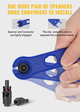 BougeRV 12 PCS Solar Connectors with Spanners Solar Panel Cable Connectors 6 Pairs Male/Female(10AWG)