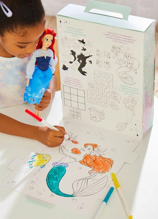 Disney Store Official Ariel Story Doll - 11 Inches - Includes Coloring Book and Additional Dress, Princess Doll in Classic Outfit, Disney Princess Toys