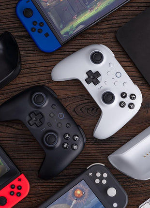 8BitDo Ultimate 2 Bluetooth Controller for Switch/Switch 2 & Windows PC, Switch Pro Controller with TMR Joysticks, Switchable Hall Effect/Tactile Triggers, Vibration and Motion Control - White