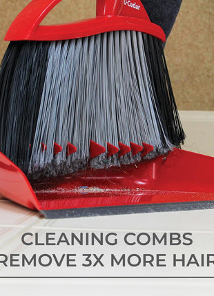 O-Cedar Pet Pro Broom with Step-On Dustpan | Remove 99% with One Sweep | DustPan Removes 3 Times More Pet Hair | Quiet Cleaning Tool for Cat and Dog Owners