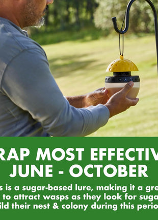 Spectracide Wasp, Hornet & Yellowjacket Trap, Hanging Wasp & Hornet Trap with a Quick-Drown Formula That Submerges & Kills Insects, 1 Count