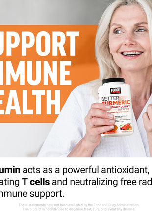 Force Factor Better Turmeric Maximum Joint Support | 1075mg Curcumin with Ginger, Supports Mobility, Flexibility & Comfort, Fruit Punch, 120 Soft Chews, 2-Pack
