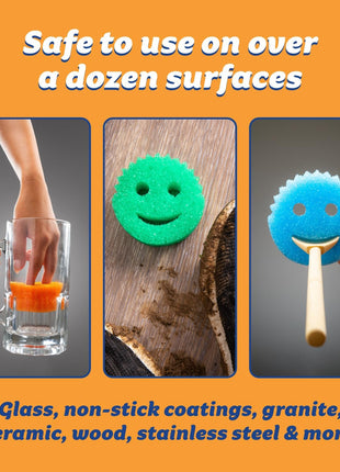 Scrub Daddy Colors Kitchen Sponges - Scratch-Free Dishwashing Sponges & Sponge for Kitchen Sink, Bathroom & Household Cleaning - BPA-Free Polymer Foam (3 Count)