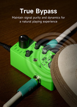 FLAMMA FC05 Mini Modulation Pedal with Chorus Flanger Tremolo Phaser Vibrato Rotary Liquid Autowah Stutter Ring LowBit