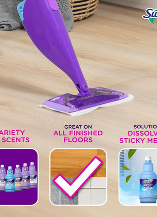 Swiffer WetJet Multi Purpose and Hardwood Liquid Floor Cleaner Solution Refill, with Gain Scent, 42.2 fl oz each, (Pack of 2)