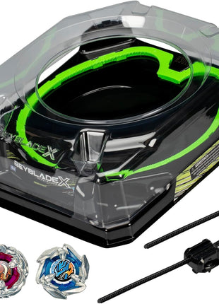 Beyblade X Xtreme Battle Set with Beystadium Arena Featuring X-Celerator Rail, 2 Right-Spinning Top Toys, 2 Launchers, Toys for Boys and Girls, 8+