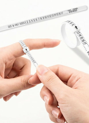 UUBAAR Ring Sizer Measuring Tool Kit, Aluminum Mandrel, 27 Stainless Steel Ring Sizing Gauge Measurer (US Size 0-13), 2 Finger Belts 1-17 (1 with Magnifier), Polishing Cloth, Men Women Wedding Jewelry