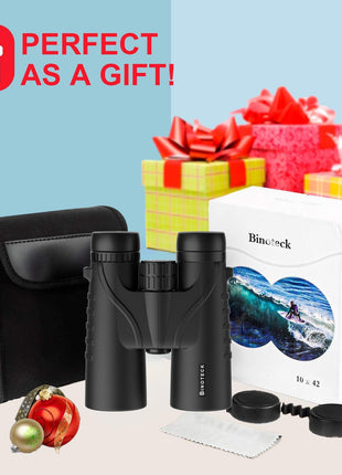 Binoteck 10x42 Binoculars for Adults - Professional HD Roof BAK4 Prism Lens Binoculars for Bird Watching, Hunting, Travel, Sports, Cruise, Concert, with Carrying Bag