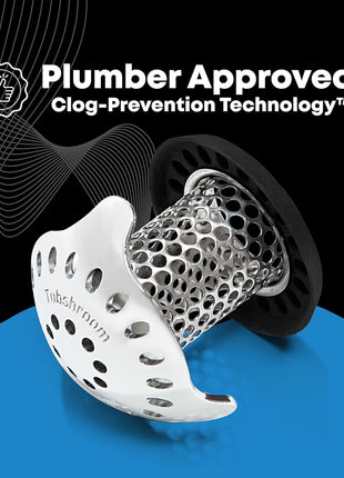 TubShroom Ultra Revolutionary Bath Tub Drain Protector Hair Catcher/Strainer/Snare Stainless Steel, Single Pack