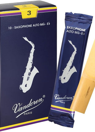 Vandoren SR213 Alto Sax Traditional Reeds Strength 3; Box of 10
