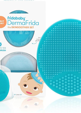 DermaFrida The SkinSoother Baby Bath Silicone Brush by Fridababy | Baby Essential for Dry Skin, Cradle Cap and Eczema (2 Pack)