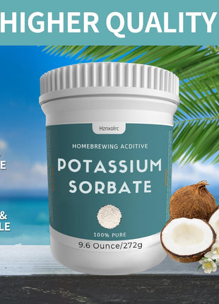 9.6 oz Potassium Sorbate, 100% Pure, Food Grade, Premium Potassium Sorbate for Wine Making, Home Brewing, Cakes, Soft Candy, Cookies and More