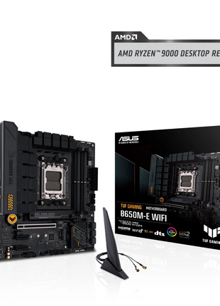 ASUS TUF Gaming B650M-E WIFI AMD B650 AM5 DDR5 6400 2xDP HDMI Dual M2 USB3.2 AX WiFi + BT AURA RGB 2.5Gbit LAN up to mATX 128GB ram support, ASUS TUF PROTECTION, Armoury Crate