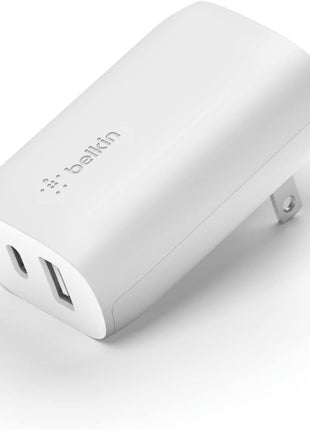 Belkin 37W USB C and USB A Charger Block, PPS Fast Charging | 25W USB C Port, 12W USB A Port, iPhone 17, Air, Pro, Pro Max, AirPods, Samsung Galaxy S25, Switch 2