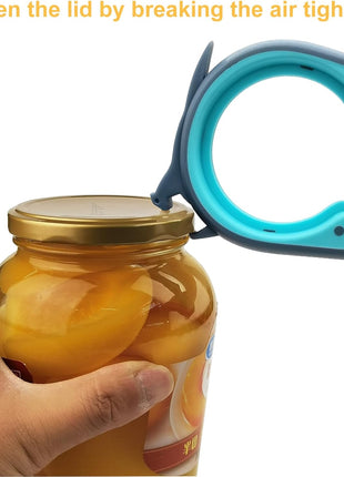 Otstar Jar Opener Bottle Opener and Can Opener for Weak hands, Seniors with Arthritis and Anyone with Low Strength, Mutil Jar Opener Get Lids Off Easily (Blue and Grey)