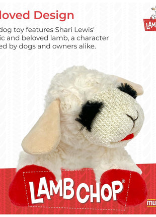 Multipet Lamb Chop Dog Plush Toy - Squeaky Dog Toy for Small & Medium Dogs - Extra Soft Plush Dog Toy - Stuffed Animal Dog Toy for Cuddling & Playing - Cute Pet Toy (10  inch, Cream, 5 Squeakers)