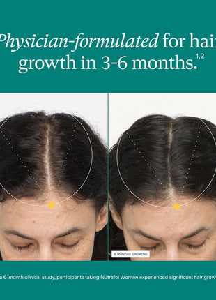 Nutrafol Women's Hair Growth Supplements, Ages 18-44, Clinically Proven for Visibly Thicker and Stronger Hair, Dermatologist Recommended - 1 Month Supply