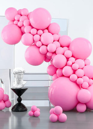 PartyWoo Pink Balloons 127 pcs Different Sizes of 36 18 12 10 5 Inch Matte Pink Balloon Arch Kit Garland for Baby Shower Valentine's Day Princess Bachelorette Birthday Party Decorations Pink Y11