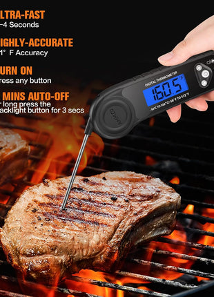 AMMZO Meat Thermometer Digital, Instant Read Food Thermometer for Cooking, Grilling, Baking, Frying & Candy Making, Essentials Kitchen Gadgets Accessory, Gifts for Men Women Dad Mom Birthday