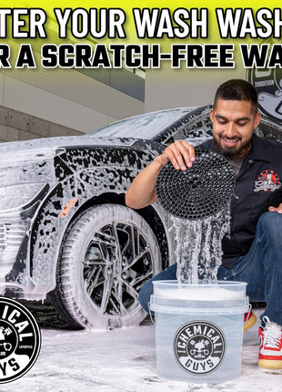 Chemical Guys Ultimate Scratch-Free Detailing Car Wash Bucket Kit with Accessories, Car Detailing Kit With Dirt Trap, Wash Mitt, Lid, and 16 oz Soap, Safe For Trucks, SUVs, Motorcycles, RVs