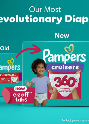Pampers Diapers - Cruisers 360 - Size 5, 128 Count, Babyproof up to 100% Leakproof Pull-On Diaper