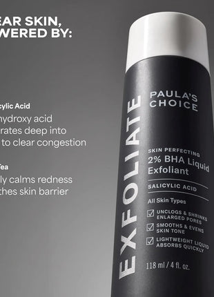 Paula's Choice SKIN PERFECTING 2% BHA Liquid Exfoliant with Salicylic Acid, Facial Polish for Pores, Wrinkles & Fine Lines, Suitable for Blackhead-Prone Skin, Fragrance-Free