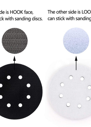 5 Pack 5 Inch 8 Holes Soft Density Interface Pads Hook and Loop 5" Sponge Cushion Buffer Backing Pad (Set of 5)