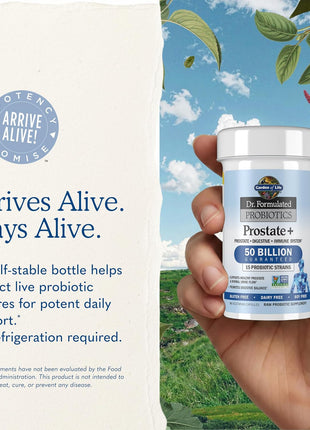 Garden of Life Dr. Formulated Probiotics Prostate+ - Acidophilus and Probiotic Supports Healthy Prostate and Digestive Balance - Shelf Stable - Gluten, Dairy, and Soy-Free - 60 Vegetarian Capsules