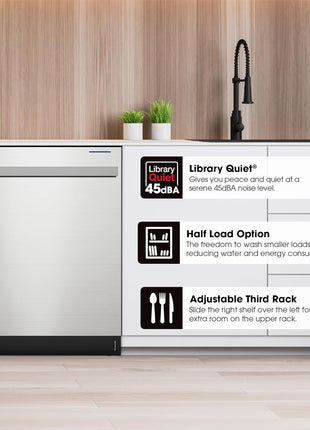 Sharp SDW6757ES 24 in. Top Control Handle 45 dBA Dishwasher