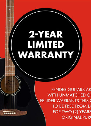 Fender California Debut Redondo Series Beginner Acoustic Guitar, Black | Acoustic guitar for beginners adults, slim neck, starter-friendly, 2-year warranty, under $300, vs Yamaha