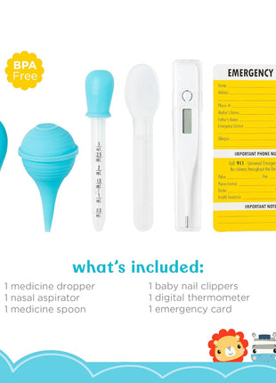 Smart Care Fisher-Price 6-Piece Baby Healthcare Kit, Newborn Essentials, Baby Gift Set, Includes Medicine Dispensers, Aspirator, Baby Nail Clippers, Baby Thermometer