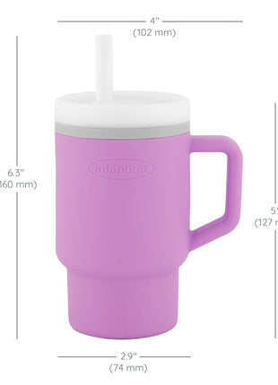 Infantino My 1st Tumbler 9 Oz Silicone Sippy Cup, Lilac