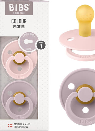BIBS Pacifiers Colour Collection | Natural Rubber Baby Pacifier | Set of 2 BPA-Free Soothers | Made in Denmark | 0+ Months (Pack of 2) | Dusty Blue/Steel Blue