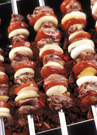 Metal Skewer for Grilling,Kabob Skewer,Flat BBQ Barbecue Skewer,Grilling Skewers Set,Reusable BBQ (14 inch skewer(16 pack))