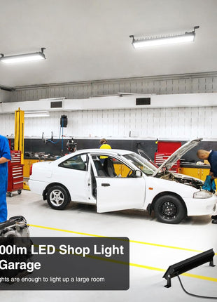 Onforu LED Shop Lights,90W 10000lm Ultra Bright LED Work Lights with Plug,6500K Daylight White Garage Light,IP66 Waterproof Lighting for Garage Warehouses Workshop(2 Pack)