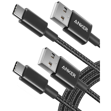 Anker USB A to USB C Cable, USB to USB C Cable (2-Pack, 6 ft, Black) | For iPhone 17 Series, Samsung Galaxy S10 / S10+, LG V30, Beats Fit Pro, and More