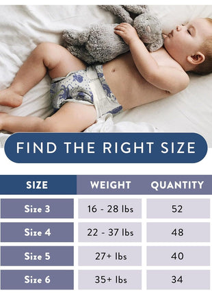 The Honest Company Comfort Dry Overnight Diapers, Up to 12 Hours Protection, Hypoallergenic, Cozy Cloud + Star Signs, Club Box Size 5 (27+ lbs), 40 Count