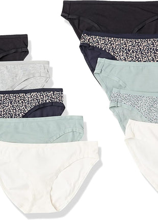 Amazon Essentials Women's Breathable Cotton Bikini Brief Underwear with Full Coverage, Multipacks
