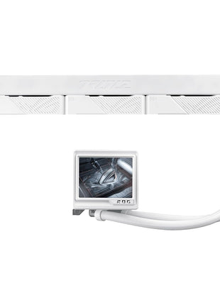 ASUS ROG RYUJIN III 360 ARGB EXTREME White Edition all-in-one AIO CPU liquid cooler, AMD Ryzen 9000 & Intel® CoreTM Ultra Ready, Asetek Gen8 V2 pump;high airflow static pressure magnetic fans; 3.5 inch LCD