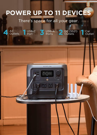 EF ECOFLOW Portable Power Station RIVER 2 Pro, 768Wh 800W | 70 Min Fast Charging, LiFePO4 Battery,4 AC Outlets, X-Boost 1600W Solar Generator for Outdoor Camping(Solar Panel Optional)