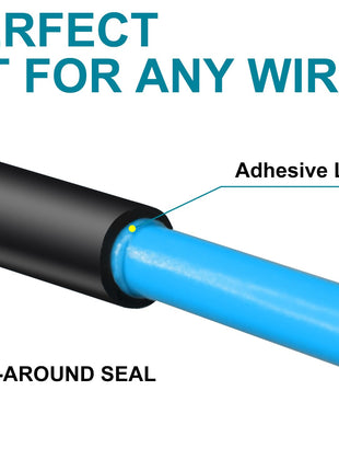 1/2 Inch(12.7mm) Heat Shrink Tubing - 10 Ft 3:1Ratio Waterproof Heat Shrink Tubing,1/2" Pre-Shrink Diameter,0.17" Shrunk, Adhesive Lined, Dual Wall Adhesive Shrinkable Wire Wrap Tube